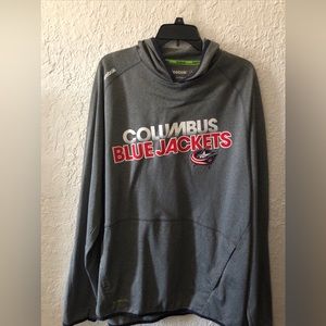 NHL Columbus Blue Jackets Gray Playdry Hoodie Reebok X Large